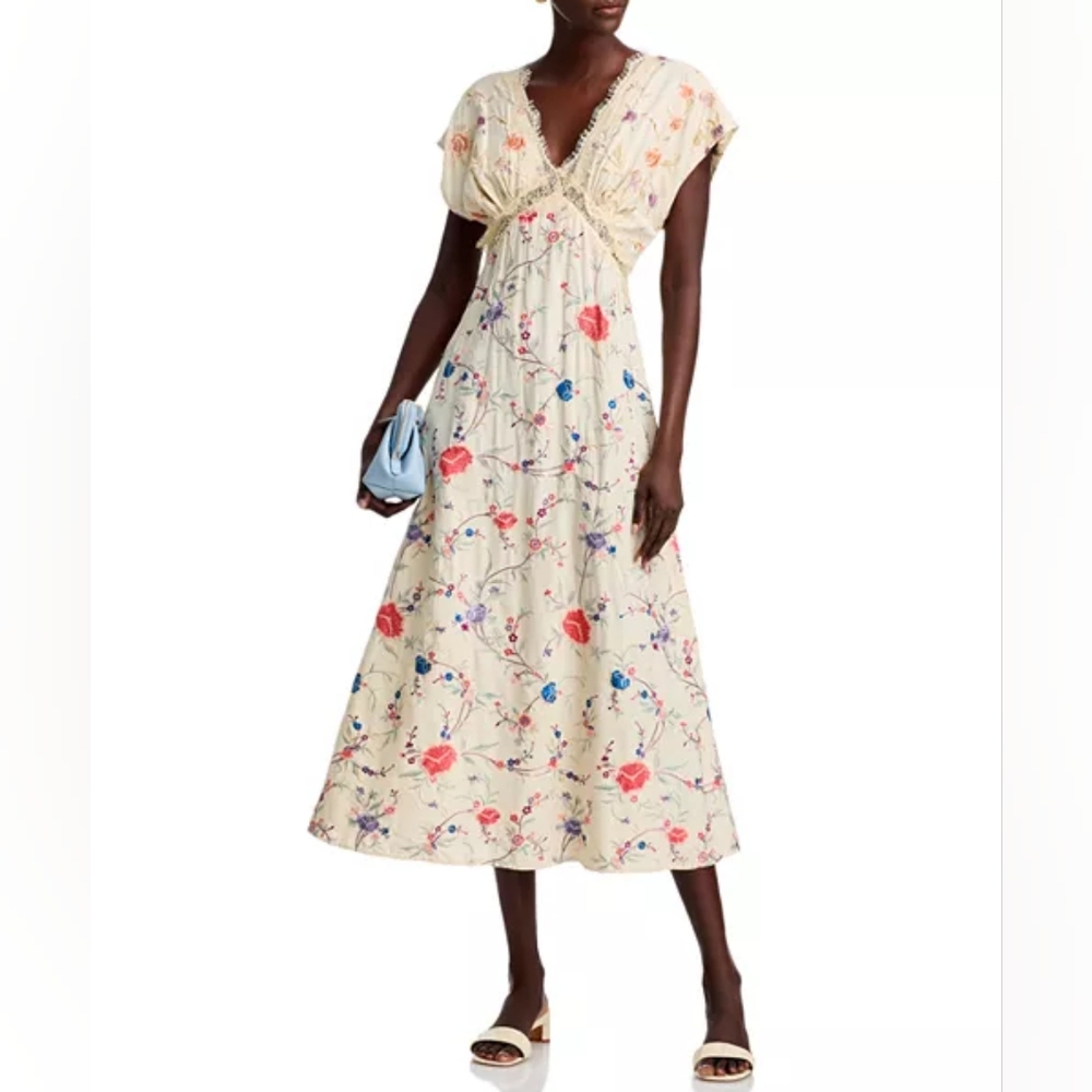 Sea Embroidered V-Neck Dress NWT Sz 6 - Picture 3 of 8